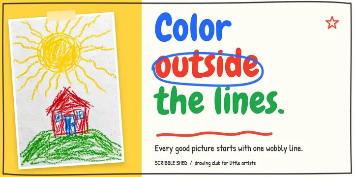 Scribble Shed color outside the lines quote template