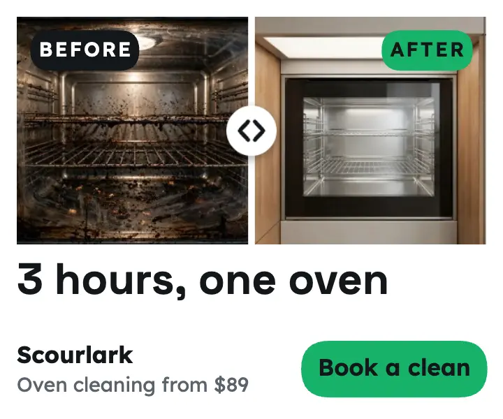 Scourlark oven cleaning before and after ad template