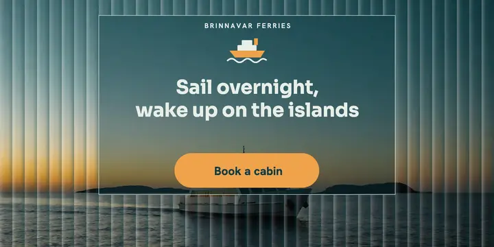 Brinnavar overnight island ferry reeded glass post template