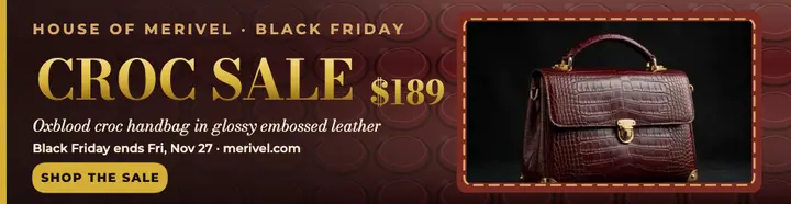 Merivel oxblood croc Black Friday billboard template