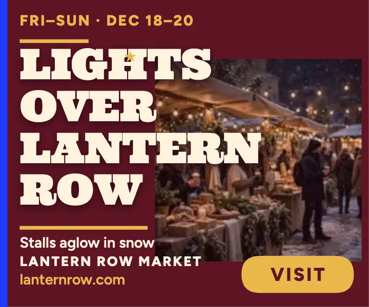 Lantern Row holiday night market ad template