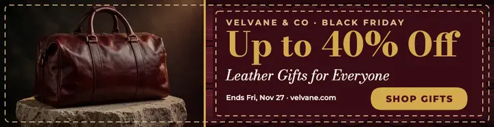 Velvane Black Friday leather billboard template