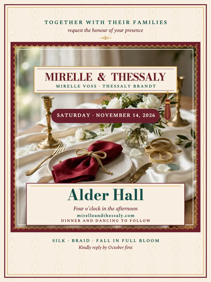 Mirelle and Thessaly silk tassel invite template