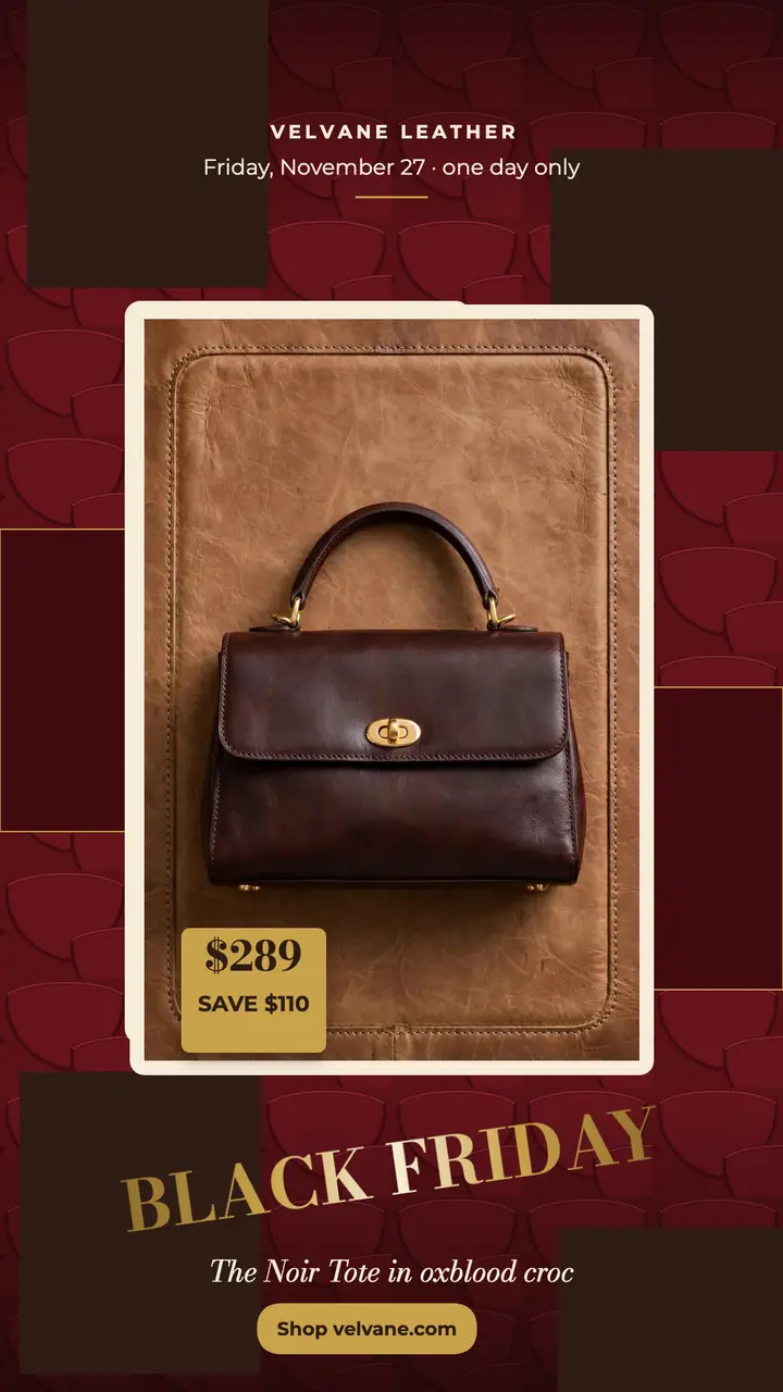 Velvane Noir Tote Black Friday story template