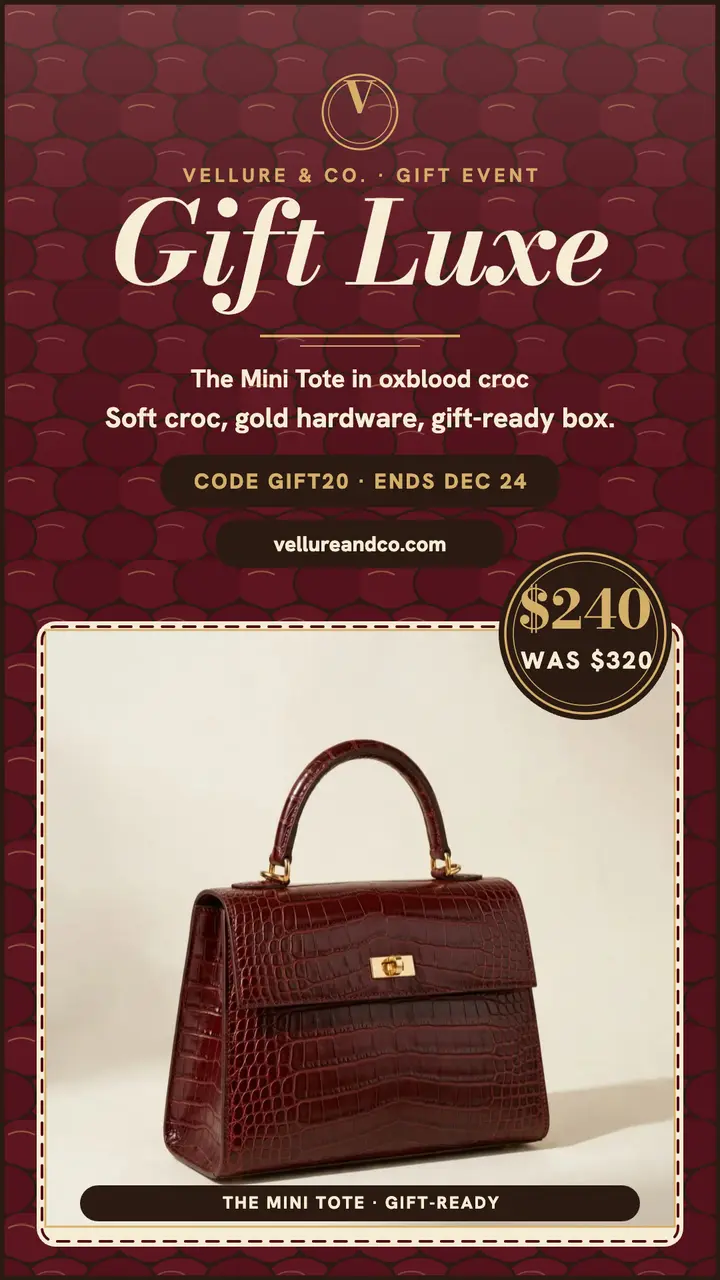Vellure Mini Tote gift sale story template