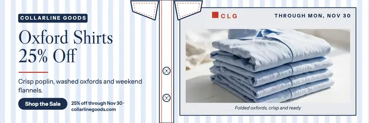 Collarline oxford shirt sale header template