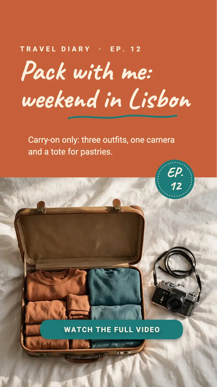 Pack with me Lisbon story template