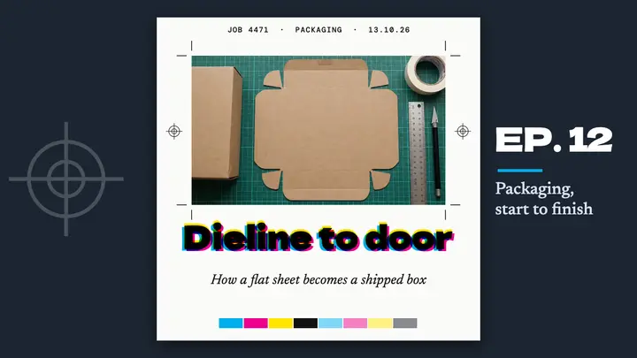 Dieline to door packaging press proof thumbnail template