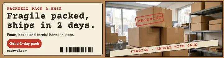 Packwell fragile packing billboard template