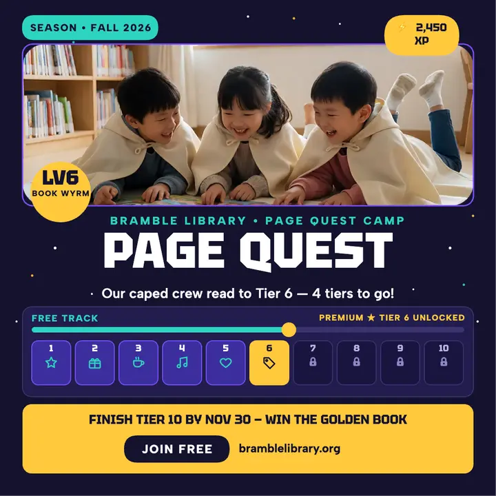 Page Quest reading battle track: reading challenge post template