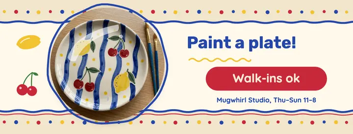 Paint a plate pottery studio cover template