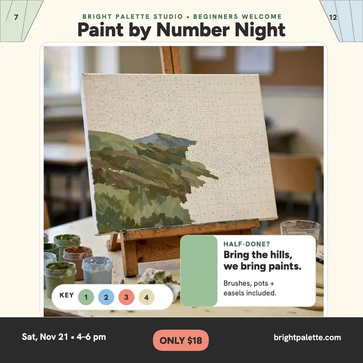 Bright Palette paint-by-number class post template