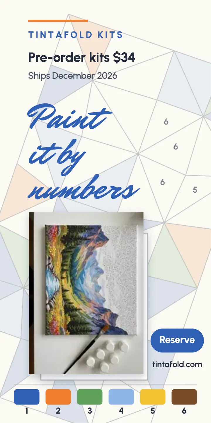 Tintafold paint-by-number kit pre-order ad template
