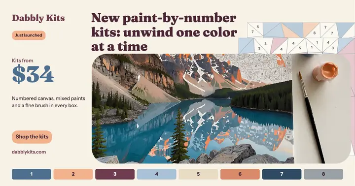 Dabbly Kits paint-by-number launch post template