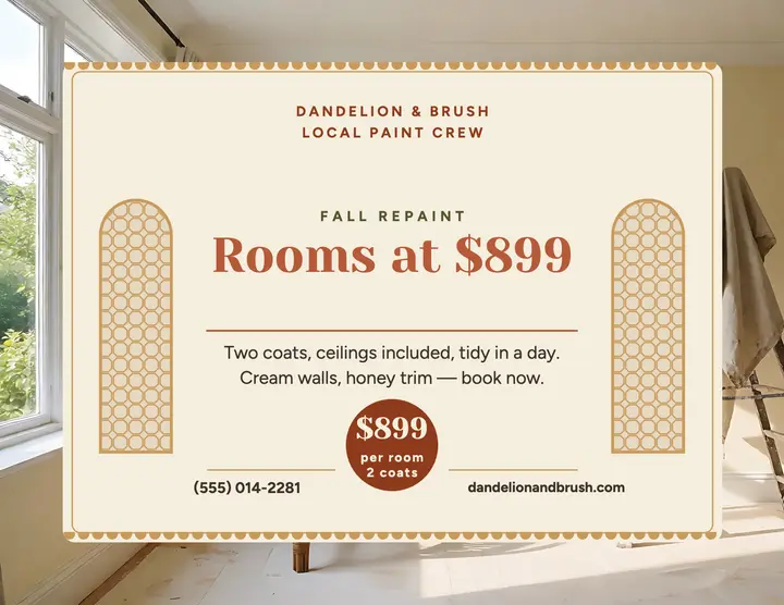 Dandelion and Brush fall repaint flyer: painter flyer template