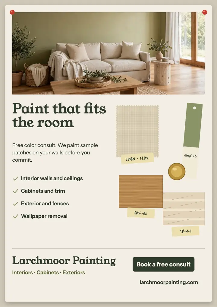 Larchmoor Painting material sample board flyer template
