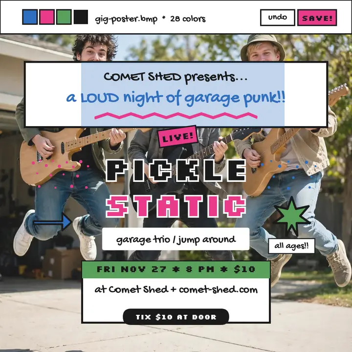 Pickle Static punk gig poster: punk gig poster template