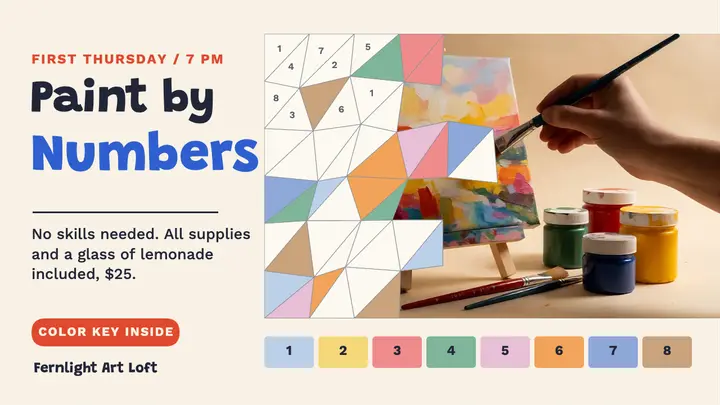 Paint by numbers night thumbnail template