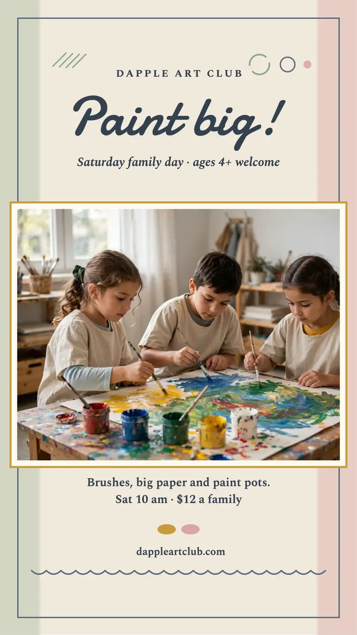 Dapple Art Club family painting story template