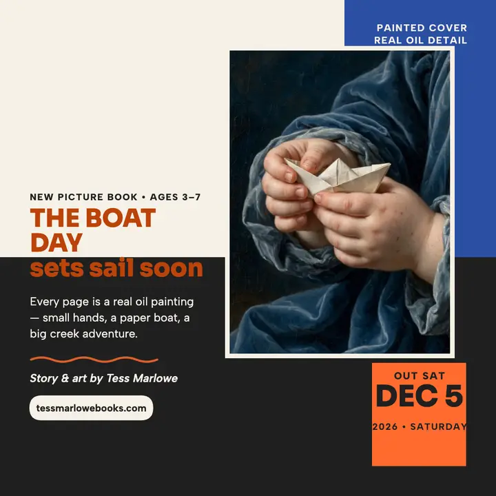 Painted boat kids book launch post template