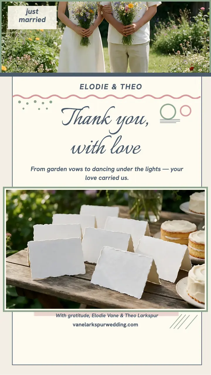 Painted garden wedding thank you story template
