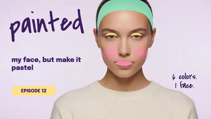Painted pastel face challenge thumbnail template