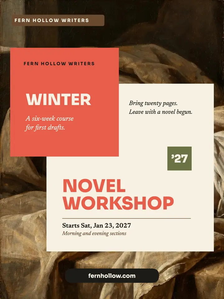 Fern Hollow winter novel workshop painted post template