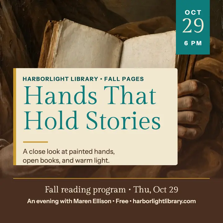 Harborlight Fall Pages painted hands poster template