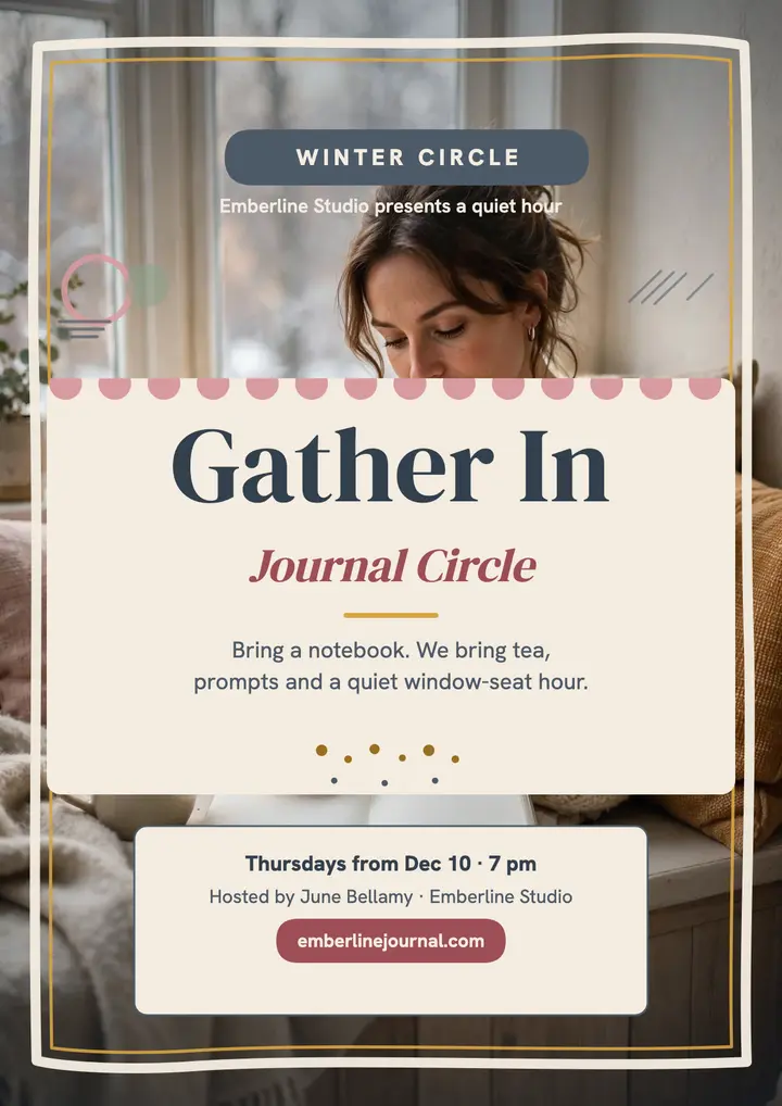 Emberline winter journaling circle flyer template