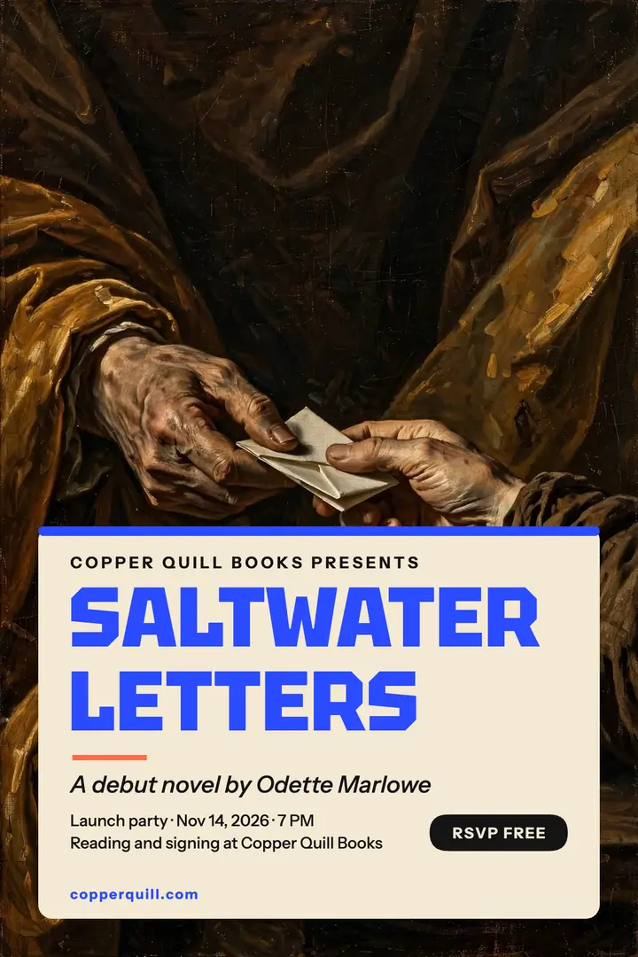 Saltwater Letters launch poster template