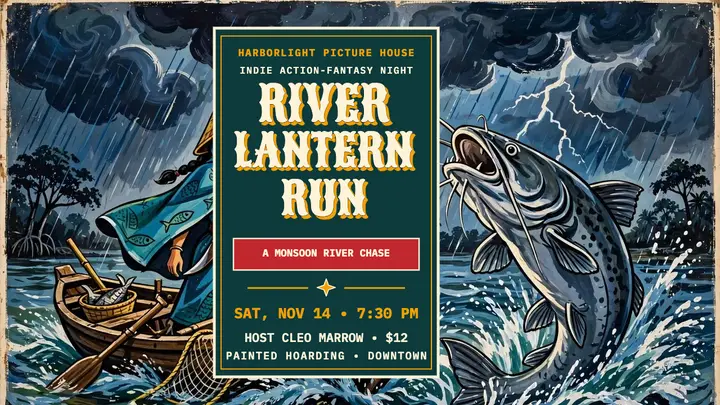 River Lantern Run painted screening thumbnail template