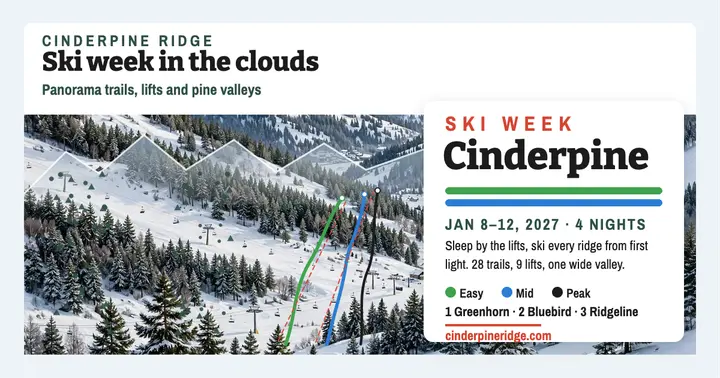 Cinderpine Ridge ski week panorama post template