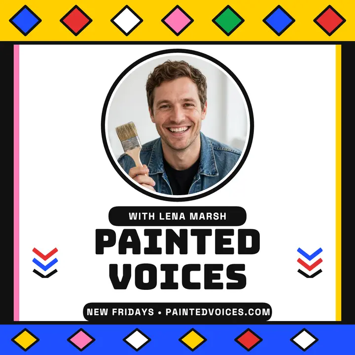 Painted Voices mural podcast cover: podcast cover template