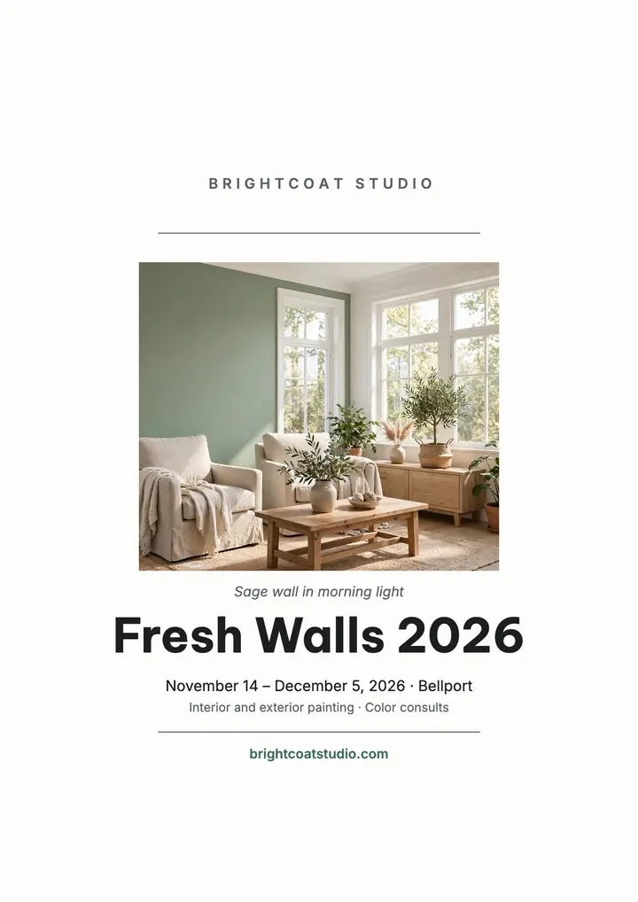 Brightcoat Studio portfolio print flyer: painter portfolio flyer template