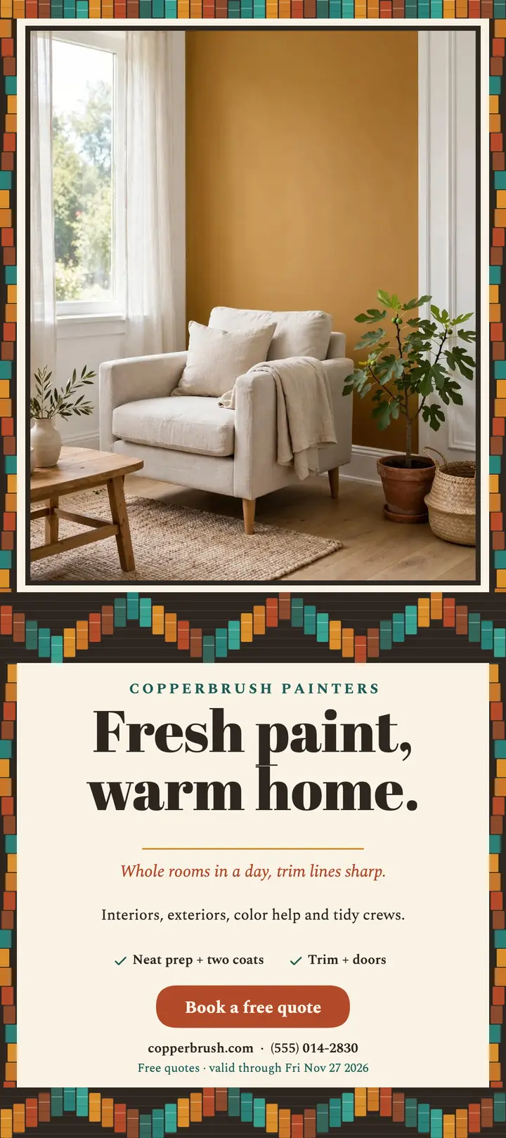 Copperbrush painter promo, bargello card template