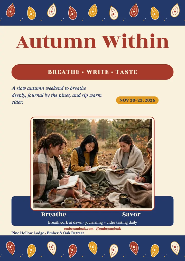 Ember and Oak autumn retreat program template