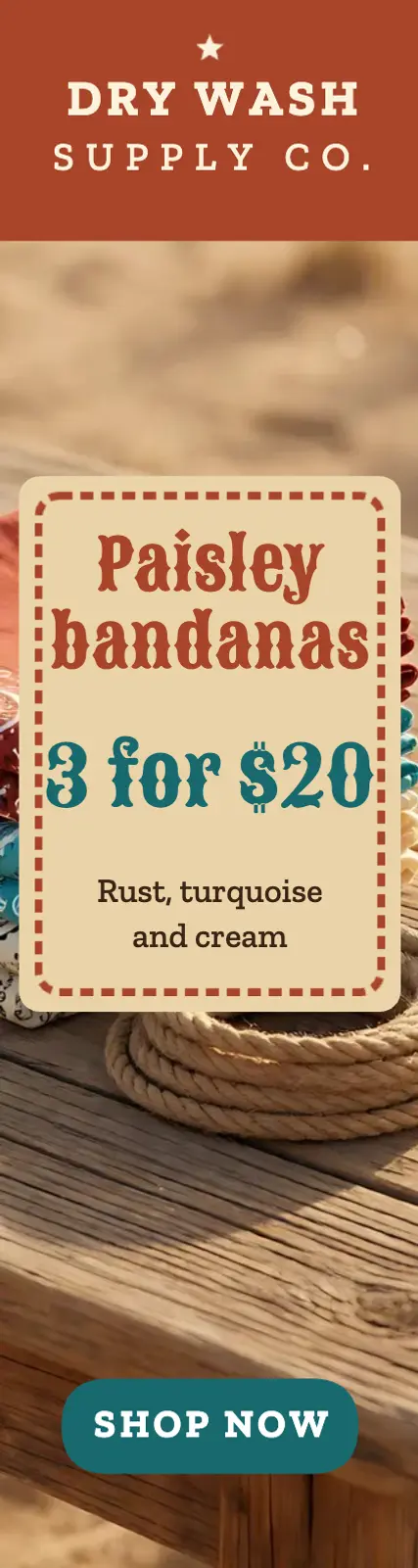 Paisley bandana sale, western rodeo skyscraper: paisley bandana sale skyscraper ad template
