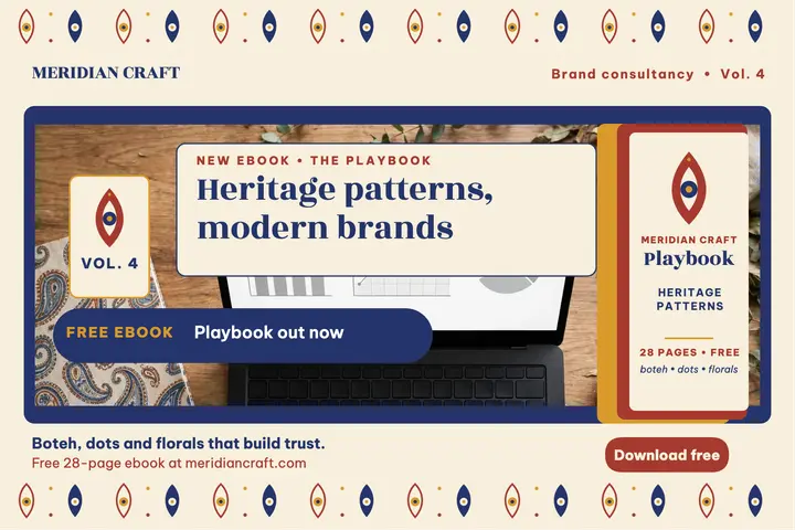 Meridian Craft Playbook paisley postcard template