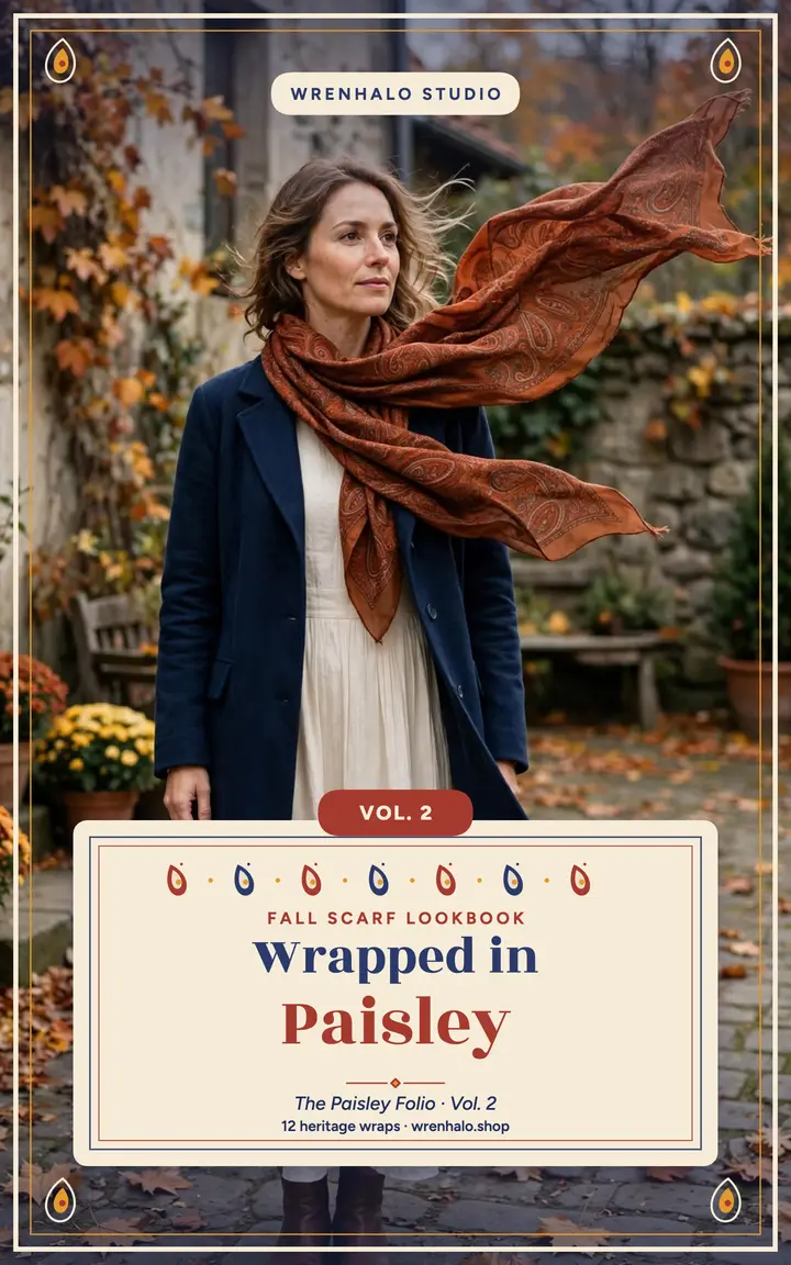 Wrenhalo paisley scarf folio cover template