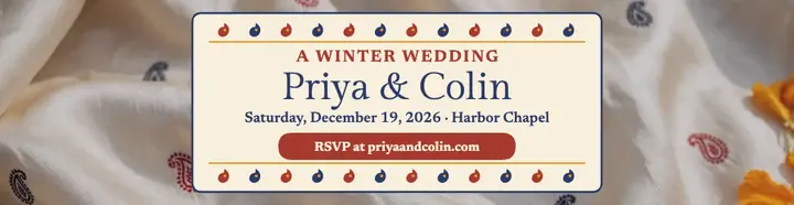 Priya and Colin paisley wedding billboard: wedding billboard template