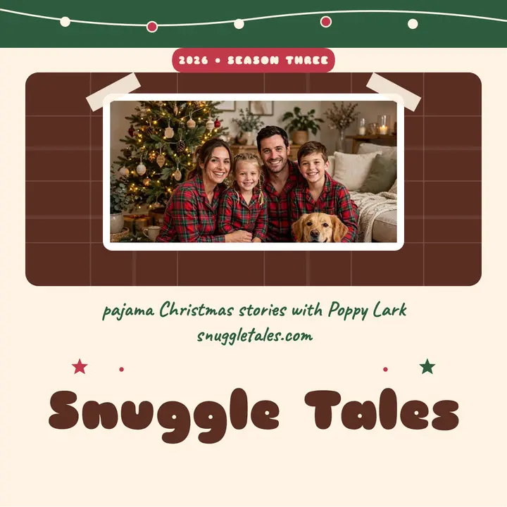 Snuggle Tales pajama Christmas podcast cover template