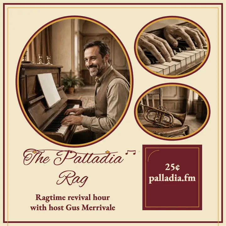 Palladia Rag ragtime podcast cover template