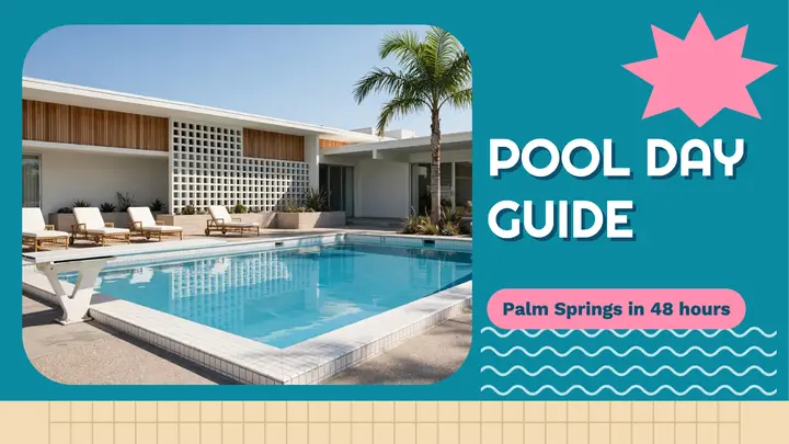 Palm Springs pool day guide thumbnail template