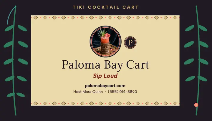 Paloma Bay tiki cart card template