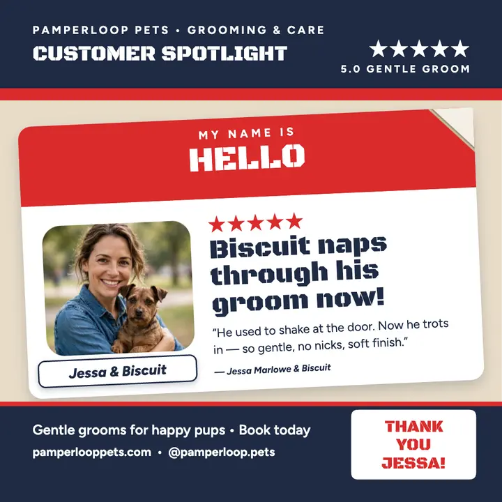 Pamperloop Pets customer spotlight review: customer spotlight review post template