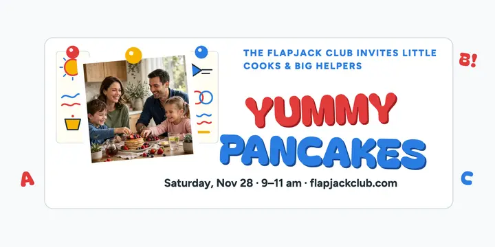Flapjack Club pancake morning magnet post template