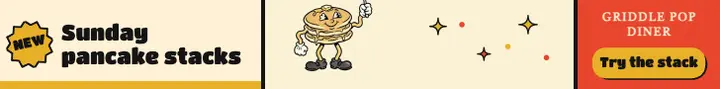 Griddle Pop Diner pancake brunch leaderboard ad template