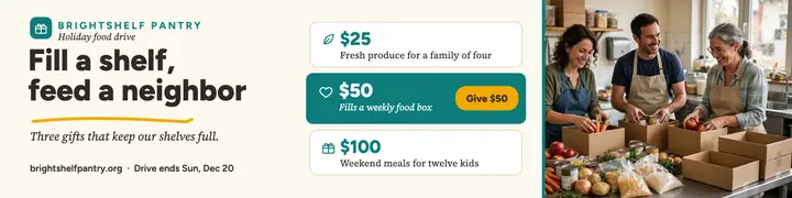 Brightshelf Pantry donation tiers banner template