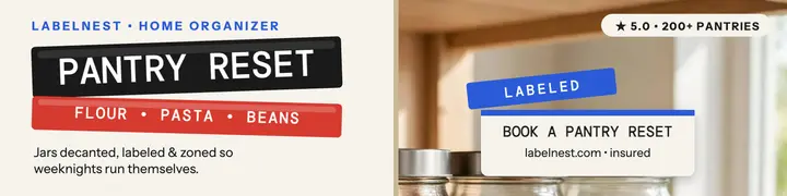 Labelnest pantry reset banner: pantry organizer linkedin banner template