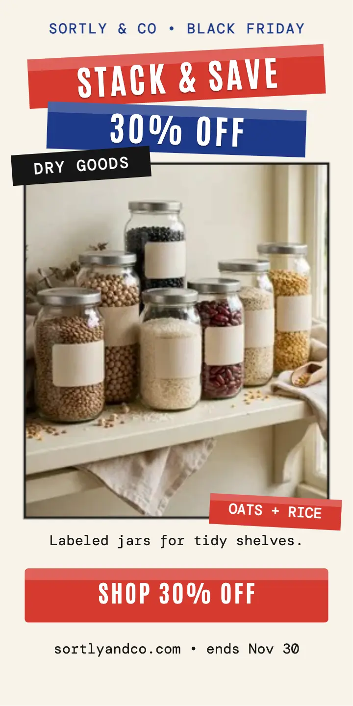 Sortly pantry Black Friday half page ad template